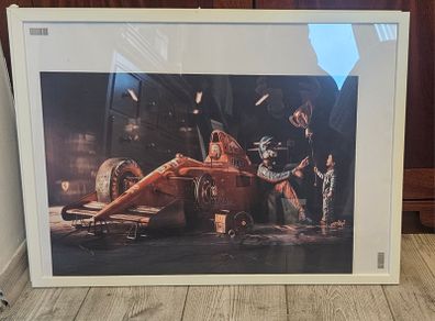 F1 formula legend Champion Race Car Poster in the white frame