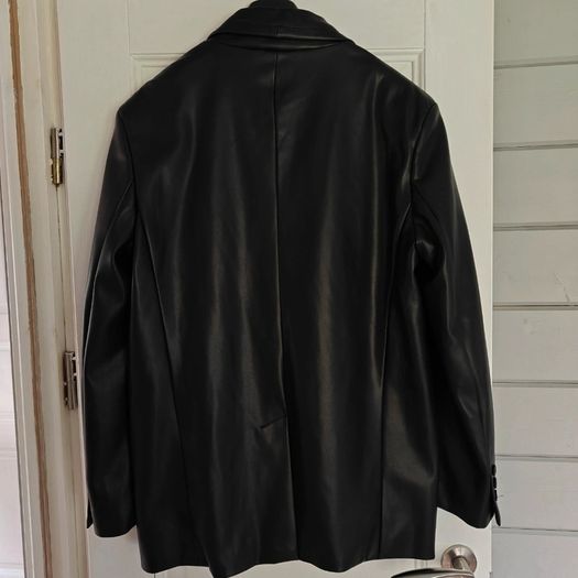 Black bershka leather blazer