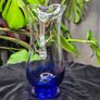 Jerpoint Glass Large Handcrafted Studio Art Glass Pitcher Cobalt Blue Image 2