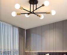 NEW SALE | Chandelier Light, 6 Lights Industrial Semi Flush Mount Ceiling Lamp, Vintage Chandelier Lighting for Living Room Bedroom Kitchen Dining Room Hallway E27