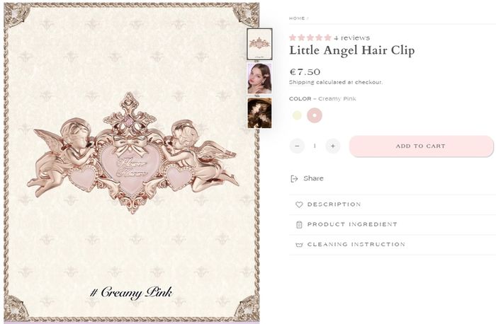 Flower Knows Little Angel Collection Hair Clip in Creamy Pink