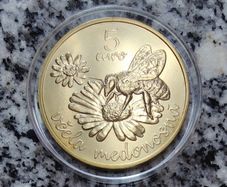 Slovakia 5 Euro Shiny Coin 2021 - Honey Bee - Fauna and flora in Slovakia