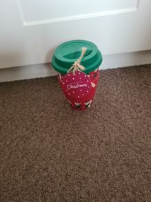 Small Christmas Bamboo Reusable Travel Cup