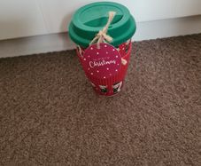 Small Christmas Bamboo Reusable Travel Cup