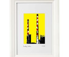 Poolbeg 1, yellow. Print by artist Helen Mathews