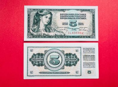 Yugoslavia  5. Dinara  1968  PICK 81b .( Uncirculated ) Pick  119a.