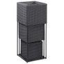 Garden Raised Beds 3 pcs Poly Rattan Black Image 2