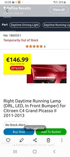 grand picasso headlight  and daytime running light