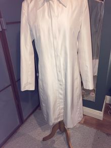 Pepper Corn Zip Up Cream Coat - Fully lined - Size M