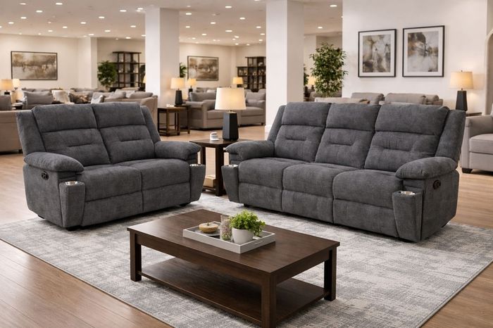 brand new sofa with hidden cup holders