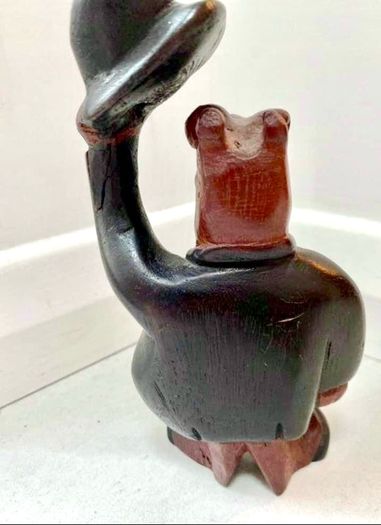 Vintage Wooden Hippo Figurine