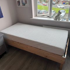 Single Bed Frame and Mattress
