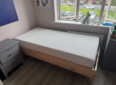 Single Bed Frame and Mattress