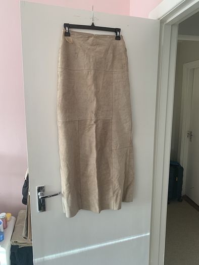 vintage suede maxi skirt