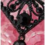 Czech Black Rhinestone Square Brooch With Drop Bead 1960s Image 3