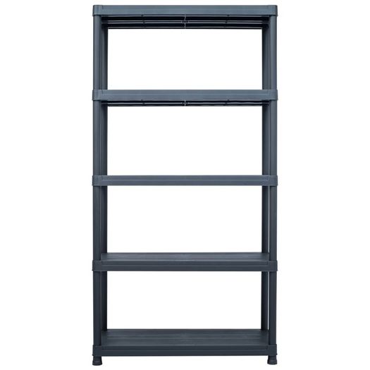 Storage Shelf Racks 2 pcs Black 250 kg 80x40x180 cm Plastic
