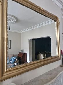 Large Ornate Gold Fireplace Mirror Vintage Style 130cm