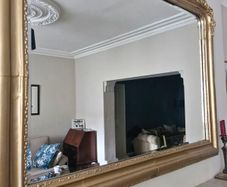 Large Ornate Gold Fireplace Mirror Vintage Style 130cm