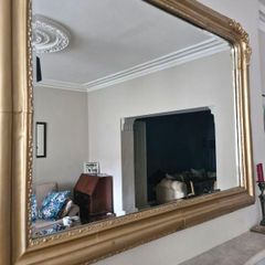Large Ornate Gold Fireplace Mirror Vintage Style 130cm