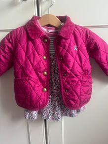 Joules Pink Jacket and matching dress  age 6-9 months