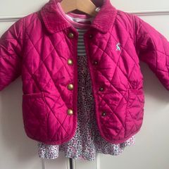 Joules Pink Jacket and matching dress  age 6-9 months