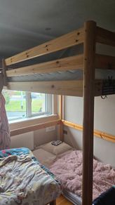 double Wooden high Bunk Bed