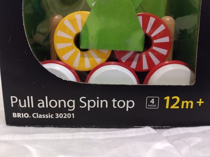 Brio Pull Along wooden Spin Top toy