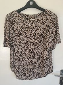 H&M Leopard Print blouse UK 8