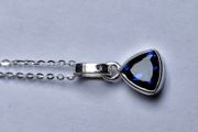 Silver Pendant with Royal Blue Triangle cut Tanzanite Stone