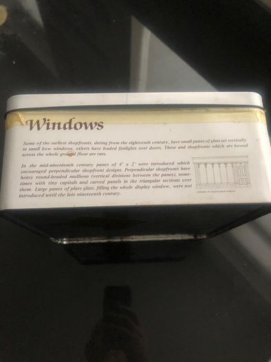 old shop fronts of Ireland biscuit box