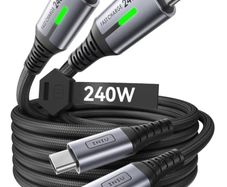 240W USB C to USB C Charger Cable, [2-Pack 2m] PD Type C Charge Cable, Super Fast Charging USB C Cable for iPhone 17 16 15 Pro Max Plus, MacBook iPad Air, Samsung S25 S24 Ultra, Steam Deck etc.