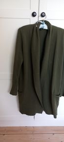 Khaki long wool cardigan Benetton