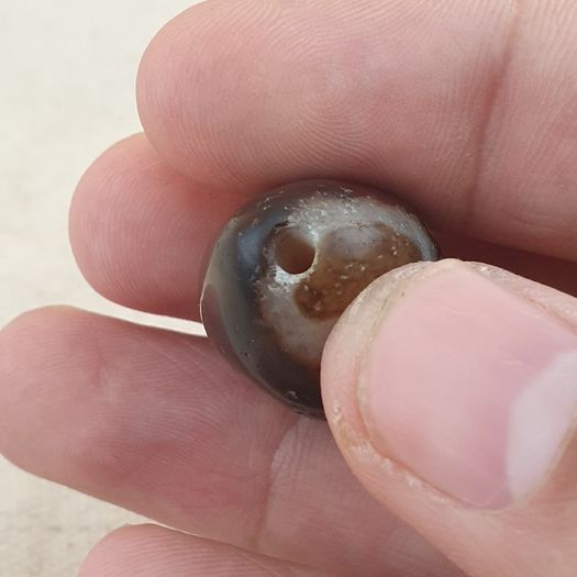 Antique Style Vintage Crystalize Eyes Suliemani Agate Bead Amulet