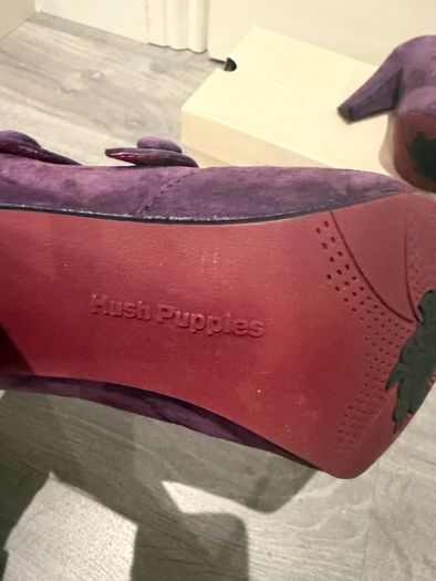 Purple suede ankle boots