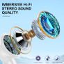 Rinsmola I63 Bluetooth 5.3 In-Ear Headphones with Deep Bass, ENC Noise Cancelling Microphone, 40-Hour Wireless Earbuds, IP7 Waterproof, USB-C, LED Display Image 2