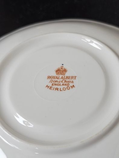 Rare Royal Albert "Heirloom" Soup Coupe Bowl  with Saucer