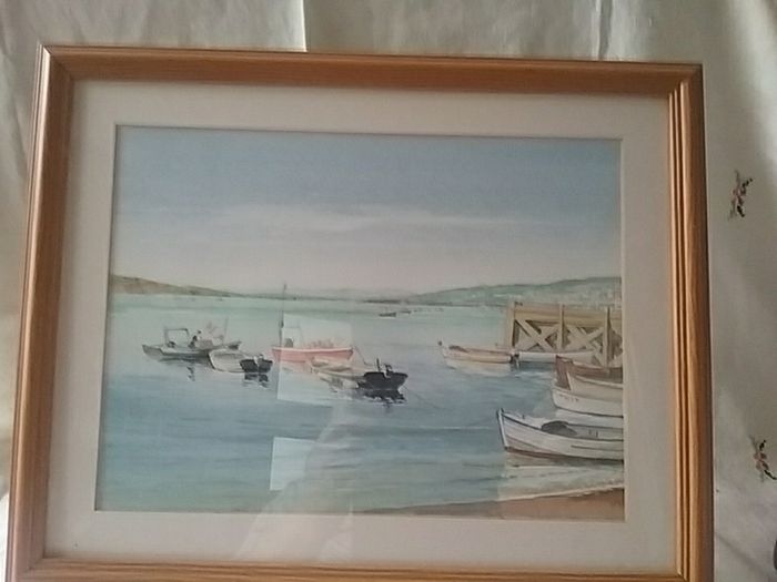Seascape of Boats in a Harbour