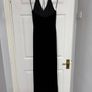 Stunning Black Velvet Maxi Dress - Pink Floral Embroidery UK8/10 Image 4