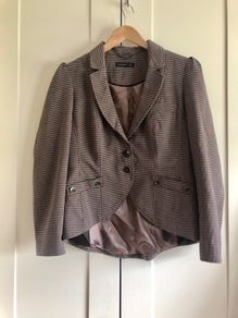 Ladies Fitted Plaid Blazer Size 12