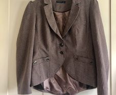 Ladies Fitted Plaid Blazer Size 12