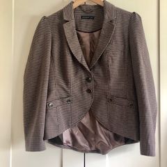 Ladies Fitted Plaid Blazer Size 12
