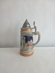 Gerz German beer stein pewter lid
