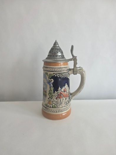 Gerz German beer stein pewter lid