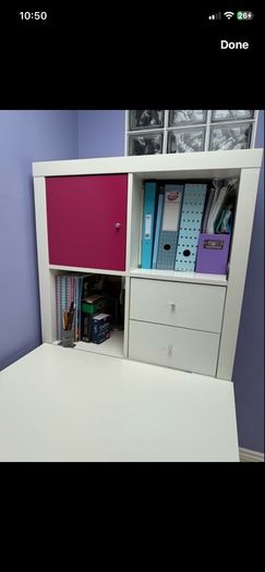 Attractive White Desk with Bookshelves attached