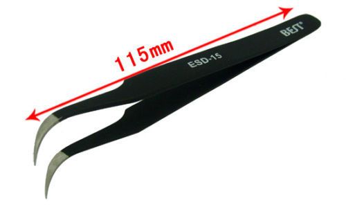 1x Antistatic Curve Tweezer Picking Tool ESD Safe ESD15