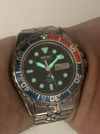 Vintage Pepsi Seiko Sports 200 Kinetic Diver