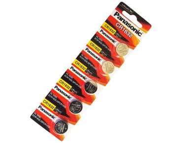 Panasonic CR1632 Lithium Coin Cell Batteries | 3V | 5 Pack | Brand New