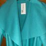Teal longbelted coat Image 4