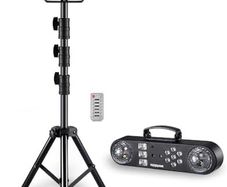 DJ Light with Stand, WorldLite 5-in-1 Party Bar Light Set with Magic Ball, Led Par, Red & Green Pattern, Strobe/UV, Portable Tripod DJ Stage Lighting System for Disco Gig Band Wedding