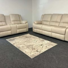 New 3+2  Beige Larson Microfibre Fabric Sofa